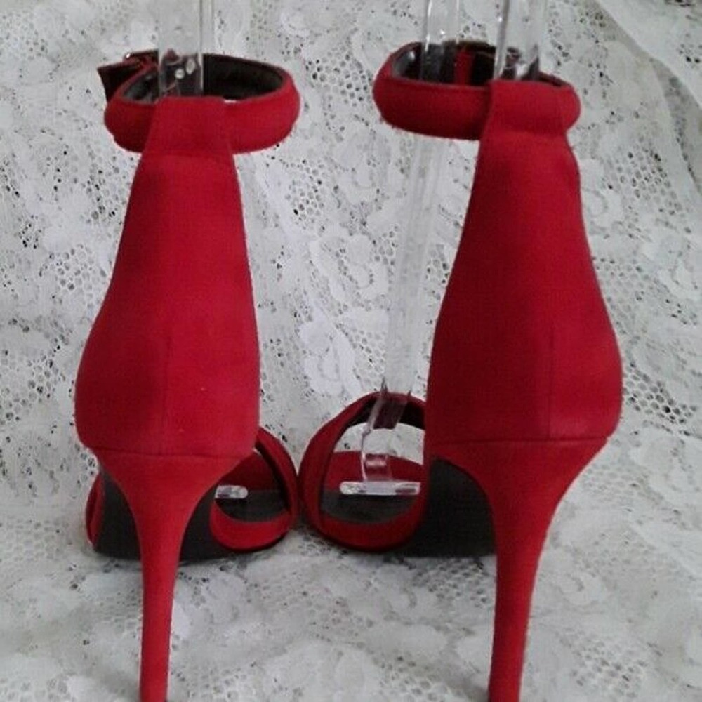 NWOT Nicholas JOCELYN Red  Suede Stiletto Sandals Pumps Shoes 37.5 IT - Picture 4 of 6